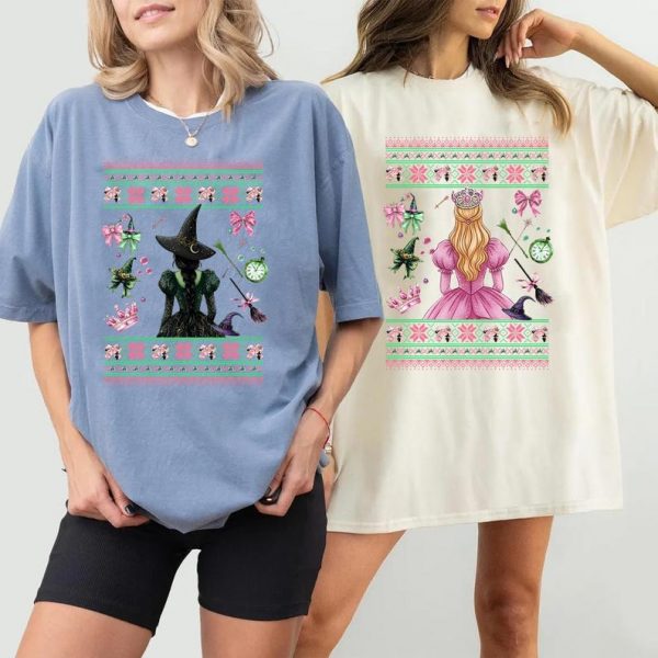 Wicked Changed For Good Ugly Christmas Shirt, Wicked Glinda Elphaba Christmas Shirt, Wizard Of Oz, Christmas Ugly Sweatshirt