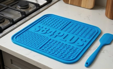 Dog Lick Mat 2-Pack Bundle with Spatula | Suction Cup Slow Feeder | Bath Time Grooming Anxiety Relief | Dog Enrichment Gift Set-S84Plus